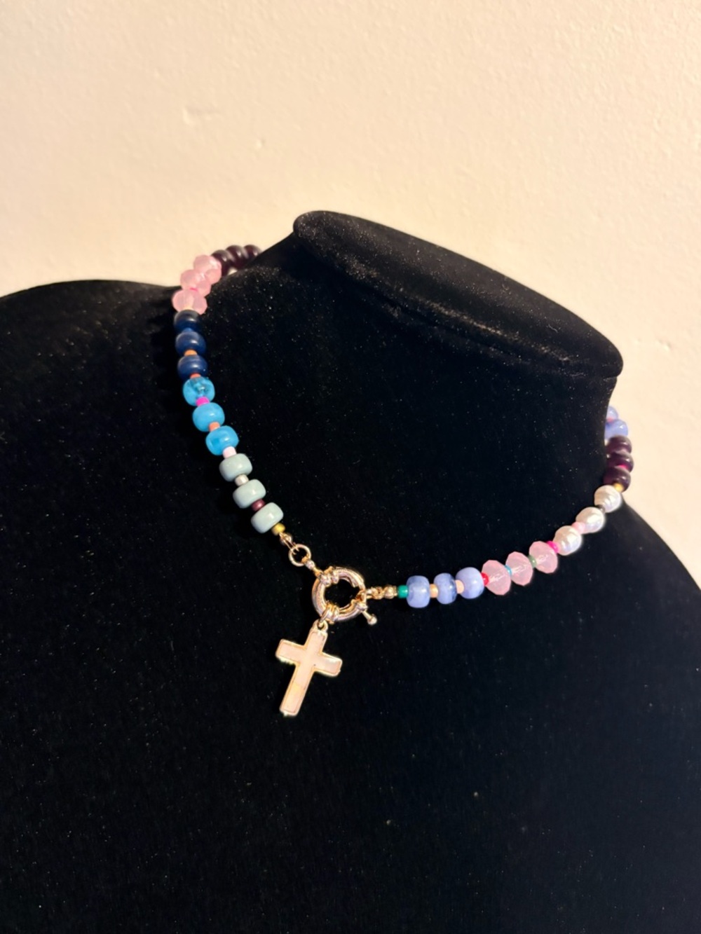 Colorful Cross necklace new without tags